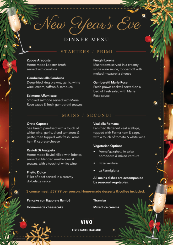 New years eve menu